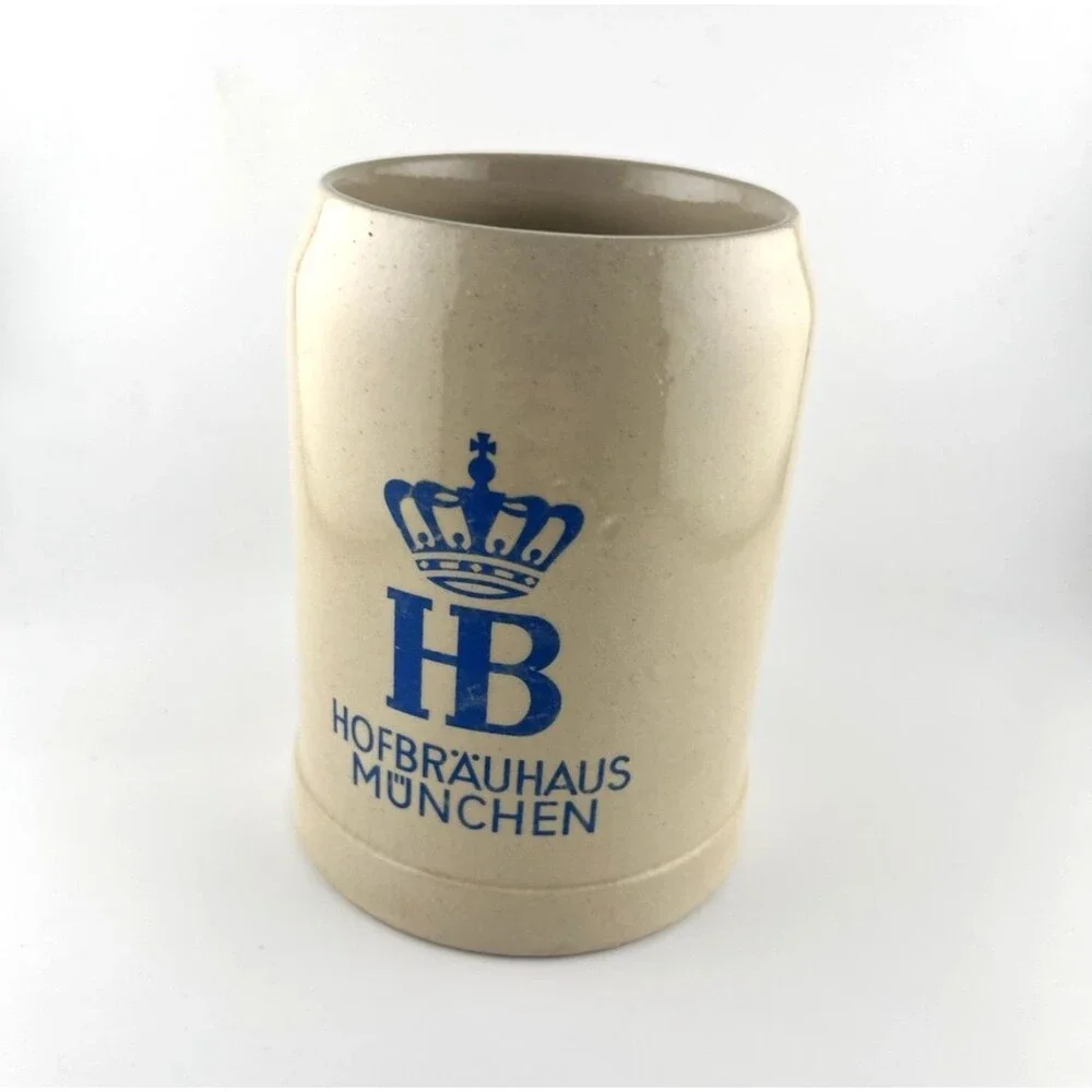 Vintage Hofbrauhaus Munchen HB Crown 1/4L German Stoneware Beer Stein Mug